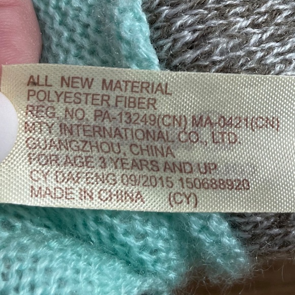 Dan Dee Plush Sock Monkey Teal Sweater w Heart Stuffed Animal 2015 10” Toy - Picture 8 of 10